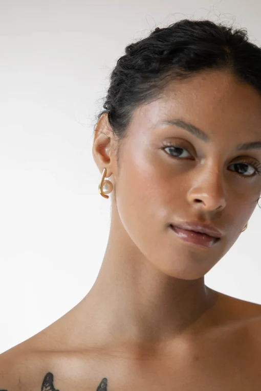 ABSTRACT PEARL EARRING