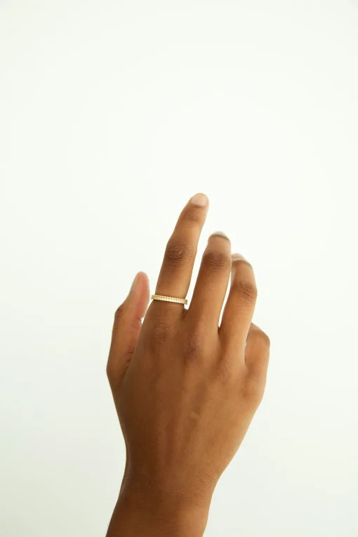 ADJUSTABLE ZIRCONIA BEADED RING