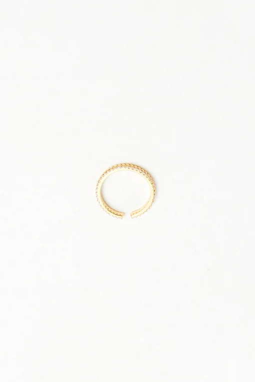 ADJUSTABLE ZIRCONIA BEADED RING