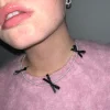 BEADED BOW STUD EARRING