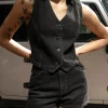 BLACK DENIM VEST