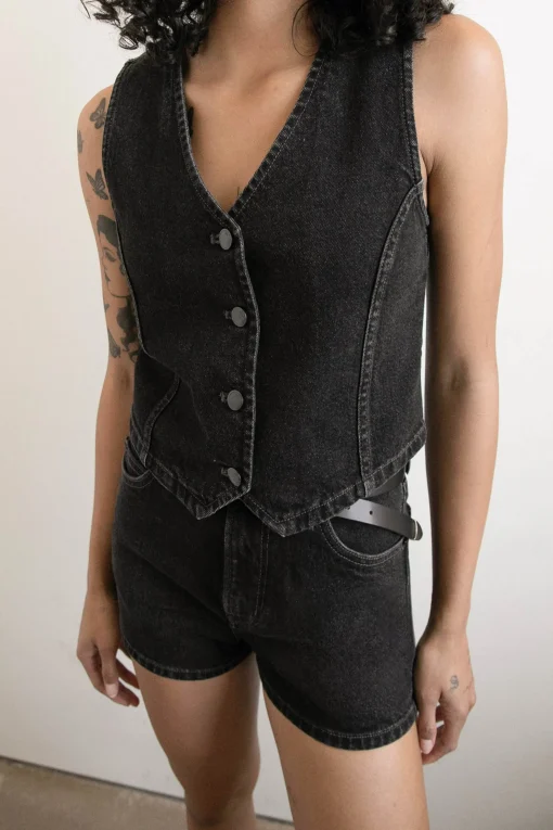 BLACK DENIM VEST