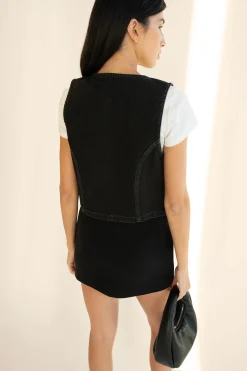 BLACK DENIM VEST