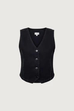 BLACK DENIM VEST