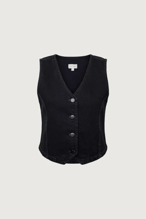 BLACK DENIM VEST