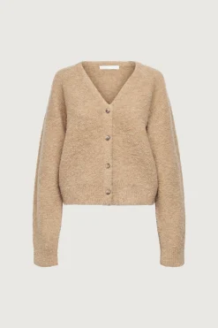 BOUCLE KNIT BUTTON FRONT CARDIGAN