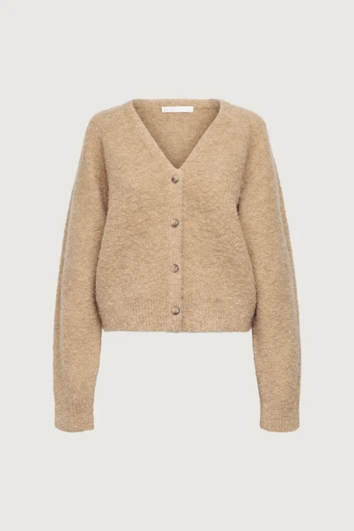 BOUCLE KNIT BUTTON FRONT CARDIGAN