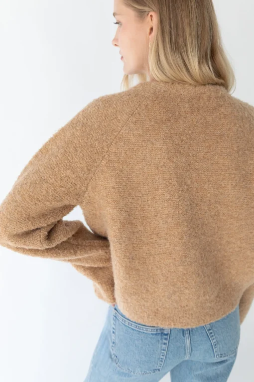 BOUCLE KNIT BUTTON FRONT CARDIGAN