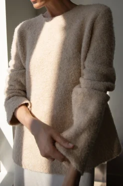 BOUCLE KNIT CREWNECK SWEATER