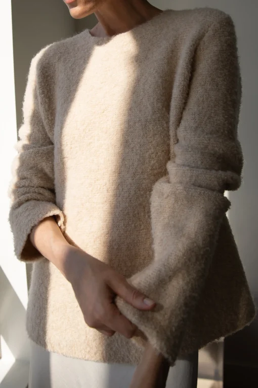 BOUCLE KNIT CREWNECK SWEATER
