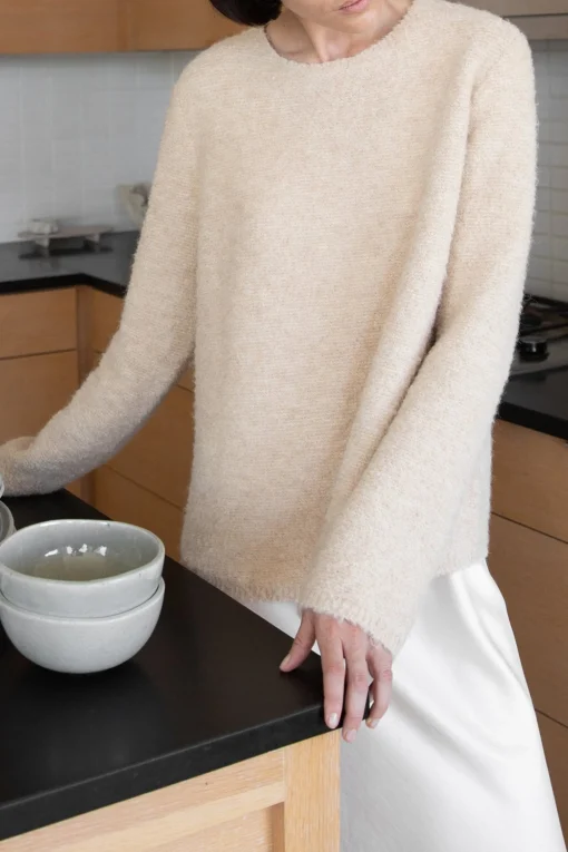 BOUCLE KNIT CREWNECK SWEATER