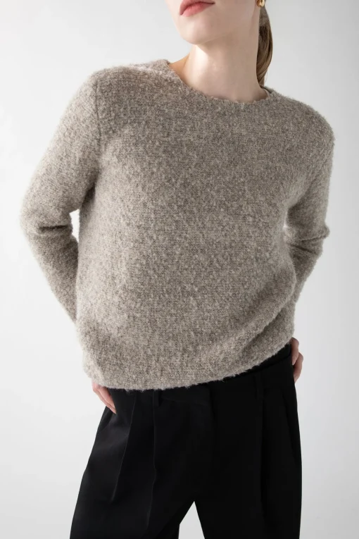 BOUCLE KNIT CREWNECK SWEATER