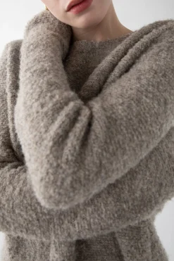 BOUCLE KNIT CREWNECK SWEATER