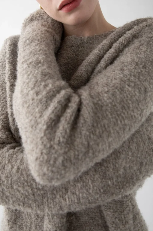 BOUCLE KNIT CREWNECK SWEATER
