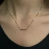 BOX CHAIN NECKLACE WITH BEAD PENDANTS