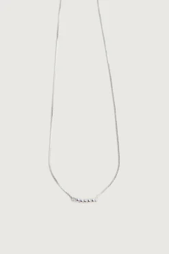 BOX CHAIN NECKLACE WITH BEAD PENDANTS