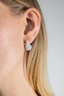 BUBBLE DROP EARRING WITH STONE DETAIL