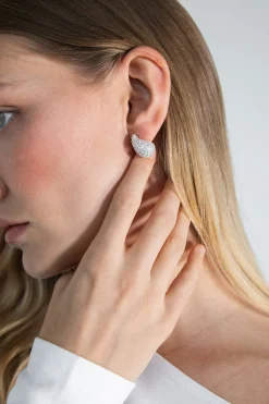 BUBBLE DROP EARRING WITH STONE DETAIL