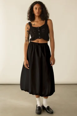 BUBBLE HEM MAXI SKIRT