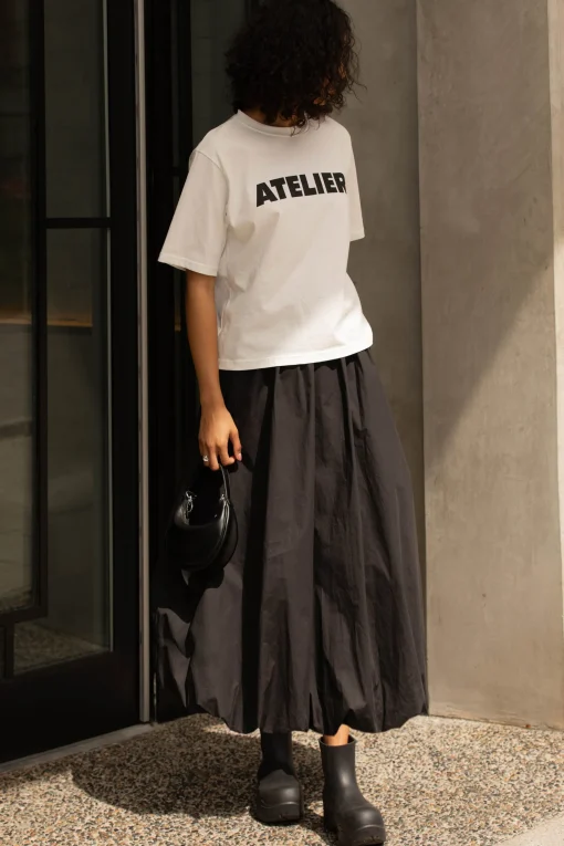 BUBBLE HEM MAXI SKIRT