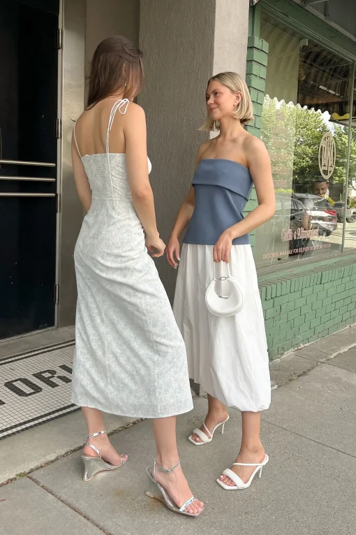 BUBBLE HEM MAXI SKIRT