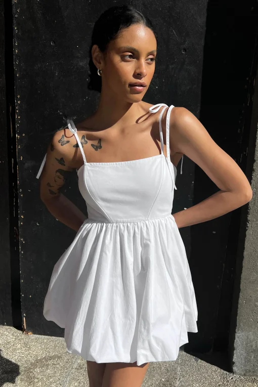 BUBBLE HEM MINI DRESS