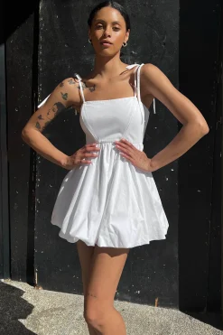 BUBBLE HEM MINI DRESS
