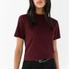 BURGUNDY SHORT SLEEVE TOP