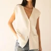 BUTTON FRONT SWEATER VEST