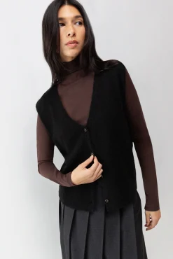BUTTON FRONT SWEATER VEST