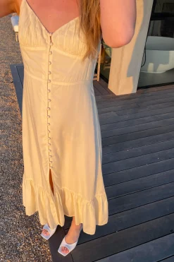 BUTTON UP MIDI DRESS