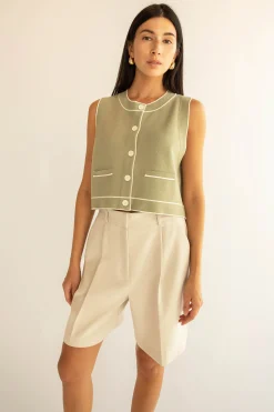 BUTTON UP SWEATER VEST