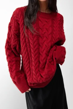 CABLE KNIT CREWNECK SWEATER