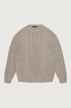 CABLE KNIT CREWNECK SWEATER