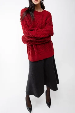 CABLE KNIT CREWNECK SWEATER