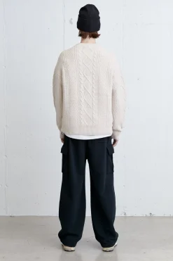 CABLE KNIT CREWNECK SWEATER