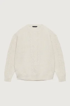 CABLE KNIT CREWNECK SWEATER