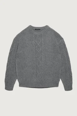 CABLE KNIT CREWNECK SWEATER