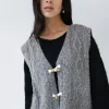CABLE KNIT VEST WITH TOGGLES
