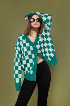 CHECKERED CARDIGAN