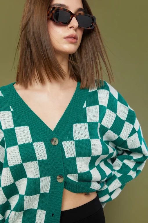 CHECKERED CARDIGAN