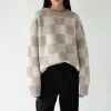 CHECKERED CREWNECK SWEATER
