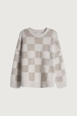 CHECKERED CREWNECK SWEATER