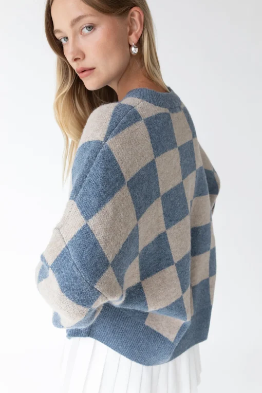 CHECKERED CREWNECK SWEATER