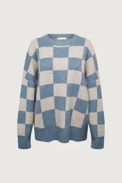 CHECKERED CREWNECK SWEATER