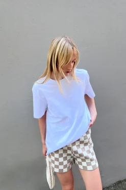CHECKERED KNIT SHORT