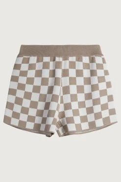 CHECKERED KNIT SHORT