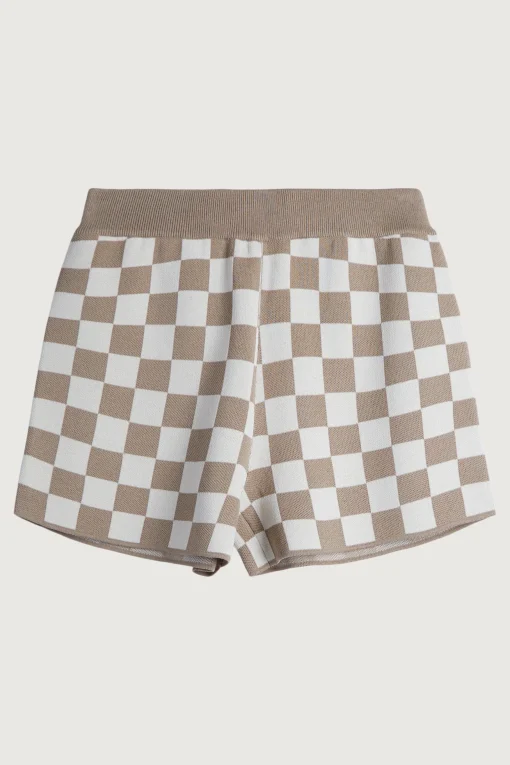 CHECKERED KNIT SHORT