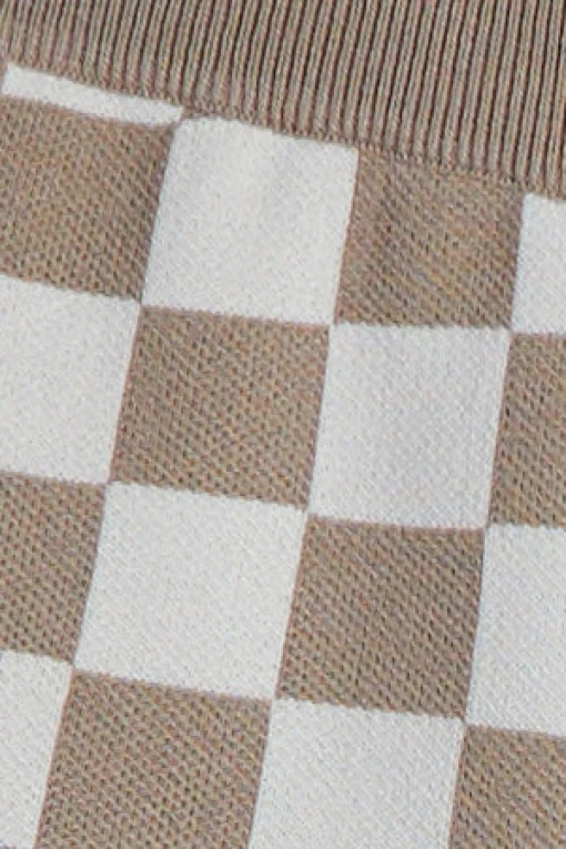 CHECKERED KNIT SHORT