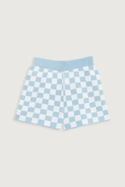 CHECKERED KNIT SHORT